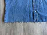 Vintage 90s Wrangler Denim Sleeveless / Cropped Pearlsnap Western Work Shirt - XL