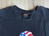 Classic Y2K Harley Davidson Black Las Vegas Flag / Skull Biker T-Shirt - Sm/Med