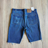Vintage 80s Levi's 517 Blue Tab Denim High Rise Cutoff Shorts (38 Waist)