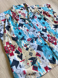 Vintage 90s Tapestry Tribal / Aztec Striped Short Sleeve Button Up Shirt