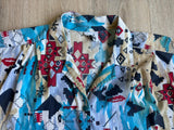 Vintage 90s Tapestry Tribal / Aztec Striped Short Sleeve Button Up Shirt