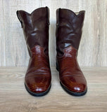 Size 8.5 EE Vintage 80s Wrangler Faux Lizard Skin Cowboy Boots