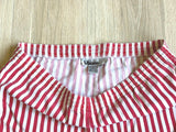 Vintage 80s Idioms Red / White Striped / Surfer Beach Shorts - 36 Waist
