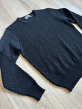 Vintage 80s Meister Sweater Black w/ Hearts - Womens Sm/Med