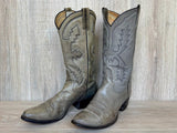 Women’s Size 9B Vintage 80s Mercedes by Teners Gray Leather Cowboy Boots