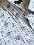Vintage 70s Sheplers White Western Striped / Floral Long Sleeve Pearlsnap Shirt - XL