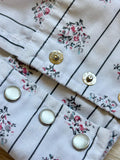 Vintage 70s Sheplers White Western Striped / Floral Long Sleeve Pearlsnap Shirt - XL