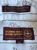 Vintage 70s Sheplers White Western Striped / Floral Long Sleeve Pearlsnap Shirt - XL