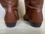 Women's size 7 Vintage 80s Choice Brown Leather Knee-High Equestrian Riding Boots
