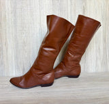 Women's size 7 Vintage 80s Choice Brown Leather Knee-High Equestrian Riding Boots