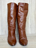 Women's size 7 Vintage 80s Choice Brown Leather Knee-High Equestrian Riding Boots
