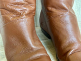 Women's size 7 Vintage 80s Choice Brown Leather Knee-High Equestrian Riding Boots