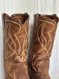 Size 9.5 Vintage Acme Brown Roughout Suede Leather Cowboy Boots
