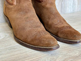 Size 9.5 Vintage Acme Brown Roughout Suede Leather Cowboy Boots