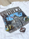 Classic White Harley Davidson Pinup Girl Oklahoma City Biker T-Shirt - Med/Lrg