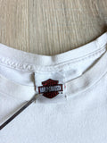 Classic White Harley Davidson Pinup Girl Oklahoma City Biker T-Shirt - Med/Lrg