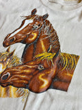 Classic Western Beige Three Horse T-Shirt - Large