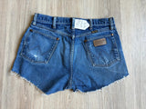 Vintage 80s Wrangler Blue / Denim Cutoff Jean Shorts (32 Waist)