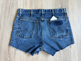 Classic Wrangler 936 Medium Wash Distressed Blue Jean / Denim Cutoff Shorts (31 Waist)